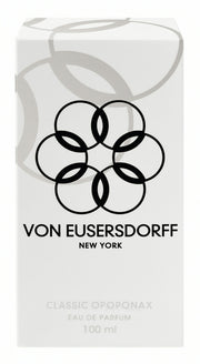 Von Eusersdorff white perfume packaging of 100 ml warm opoponax scent